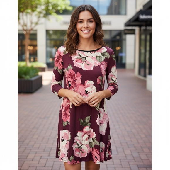 Altar’d State Burgundy Floral Cutout Swing Dress
New - Picture 2 of 10